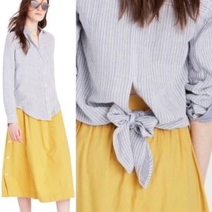 Madewell Button Down Shirt with Tie Back XXS